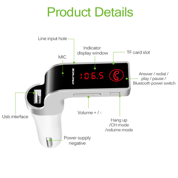 4-in-1 Wireless FM Transmitter
